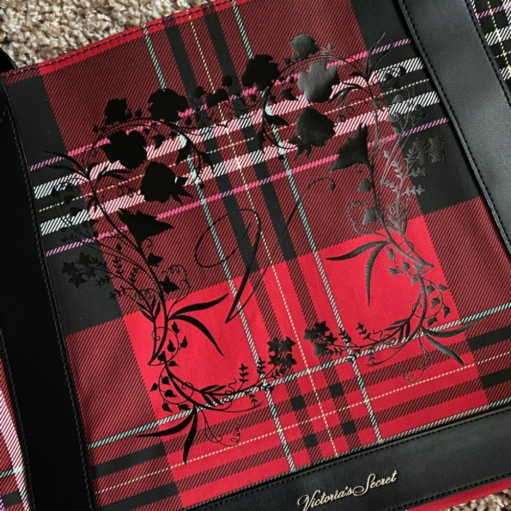 Victoria's Secret Classic Plaid Red TOTE/BAG 🌟 Work Laptop Bag